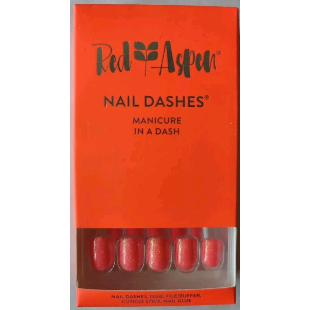 Red Aspen Nail Dashes- Glitter and Glow NEW plaid Short nails Pop on Manicure